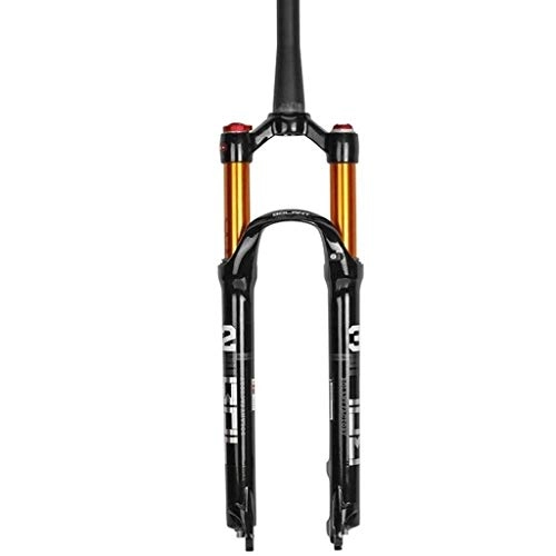 Mountain Bike Fork : CHOULIANHD Bicycle MTB Fork Carbon Steerer Tube Carbon Air Fork Spinal Canal Air Fork 26er 27.5er .29er Suspension Mountain Fork Smart Lock Out Damping Adjust 100mm Travel (Color : D, Size : 29inch)