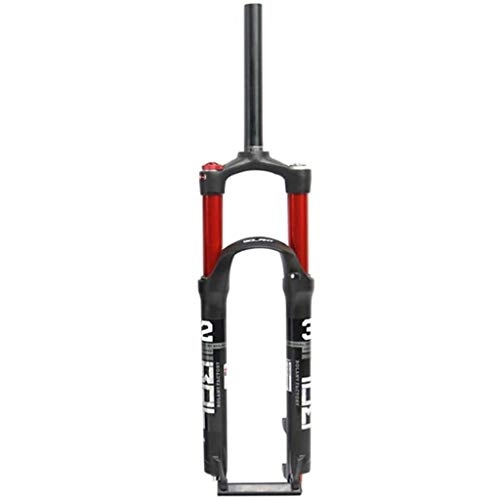 Mountain Bike Fork : CHOULIANHD Mountain Biycle Front Fork MTB Suspension Air Fork 26 27.5 29 Inch Double Air Chamber Shoulder Control Straight Tube Front Fork Stroke 100mm (Color : B, Size : 26 inch)