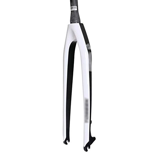 Mountain Bike Fork : CHP Front Fork, Bicycle Hard Fork, 26 Inch Disc Brake Cone Full Carbon Front Fork, Suitable For Mountain Bike (Color : White, Size : 27.5inch)
