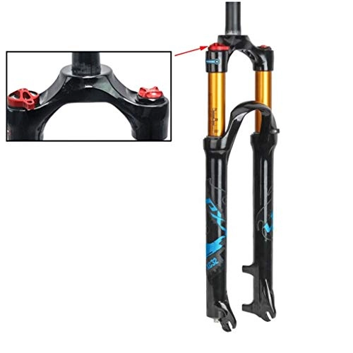 Mountain Bike Fork : CHP Mountain Bike Suspension Fork 26 / 27.5 / 29 Inch Air Fork MTB Straight 1-1 / 8" Travel 100mm XC Bicycle QR Hand Control Remote Control (Color : B-Blue, Size : 29in)