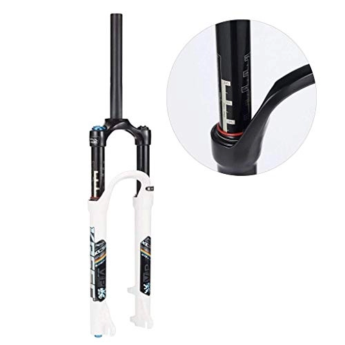Mountain Bike Fork : CHP Mountain Bike Suspension Fork 26 / 27.5 / 29 Inch Travel 120mm Air Fork Damping Adjustment Straight XC Bicycle QR Hand Control 1650g (Color : White, Size : 27.5in)
