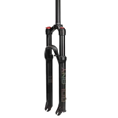 Mountain Bike Fork : Cycling Suspension MTB Bike Front Fork 26 27.5 29 in Black Air Shock Absorber Bicycle Suspension Fork Straight / Cone Tube Shoulder / Remote Control Disc Brake Travel 100mm QR 9mm