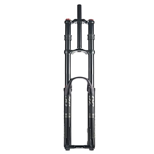 Mountain Bike Fork : DH Downhill Mountain Bike Suspension Fork 26 27.5 29 Inch Travel 160mm MTB Air Fork Rebound Adjust Double Shoulder Bicycle Front Fork Thru Axle 15x110mm (Color : Black, Size : 26'')