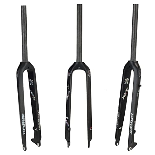 Mountain Bike Fork : DHMKL 26 / 27.5 / 29 Inches Mountain Bike Front Fork MTB Fork, Mountain Bike Hard Fork / Disc Brake / Straight Tube 28.6 * 300mm / Opening 100mm / Shoulder Height 40mm / Fork Foot 9mm