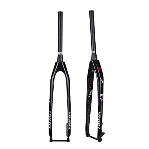 Mountain Bike Fork : DHMKL 27.5 / 29 Inch Mountain Bike Front Fork, Bicycle Front Fork / Carbon Fiber Hard Fork / Opening 100mm / Cone Tube 28.6 * 39.8 * 300mm / Suitable For Mountain Bike
