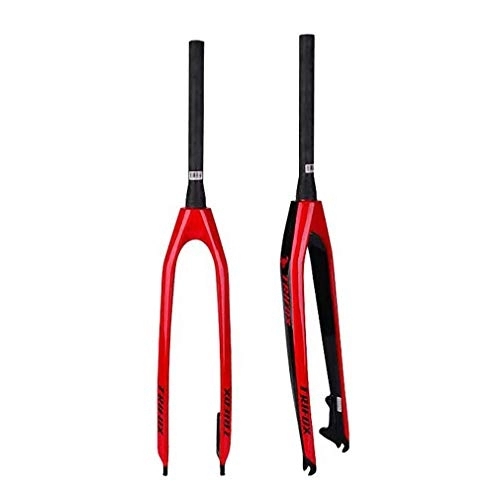 Mountain Bike Fork : DHMKL 27.5 / 29 Inch Mountain Bike Front Fork, Carbon Fiber Front Fork / Opening 100mm / Hard Fork / Cone Tube 28.6 * 39.8 * 300mm / Suitable For Mountain Bike / Red