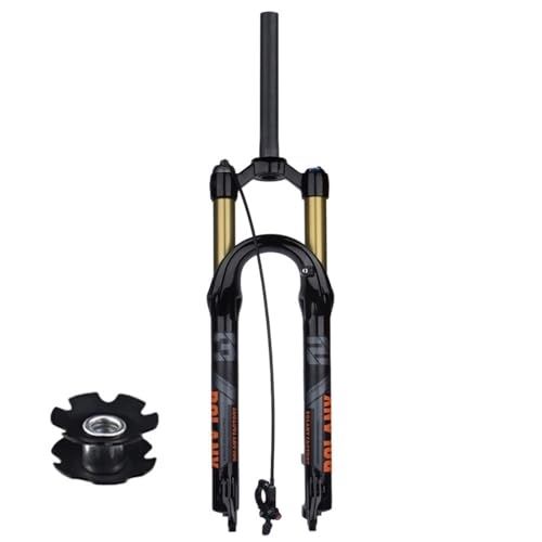 Mountain Bike Fork : DHNCBGFZ Mountain Suspension Fork 100mm 27.5 / 29 Inch MTB Bicycle Fork 1-1 / 8'' Straight Tube Magnesium Alloy Suspension HL RL MTB Bike Fork For 2.4" Tires (Color : RL, Size : 27.5")