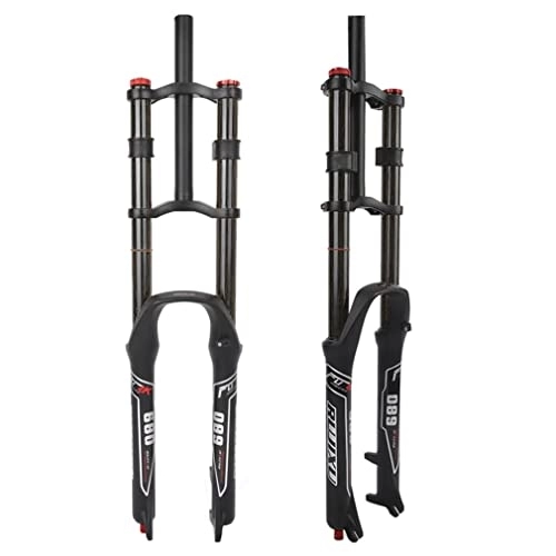 Mountain Bike Fork : Downhill Mountain Bike Suspension Fork 26 / 27.5 / 29 Fork Travel 130mm XC / Air Fork Double Straight Crown Rebound Adjust Manual Lockout (Color : Black, Size : 26inch) (Black 27.5inch)