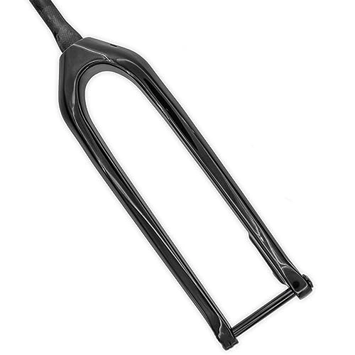 Mountain Bike Fork : Dunki 29”Inch Mountain Bike Carbon Fiber Rigid Forks 1-1 / 8” Tapered Tube Front Fork Disc Brake Ultralight Bicycle Forks Thru Axle 15X110mm (Color : Black matte, Size : 29") (Black Glossy 29")