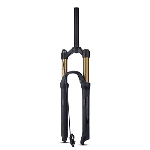 Mountain Bike Fork : Dunki Disc Brake Fork 26 / 27.5 / 29 Inch Mountain Bike Front Fork Travel 120mm Aluminum Alloy Bicycle Fork Manual / Remote Lockout Straight / Tapered (Gold straight Remote)