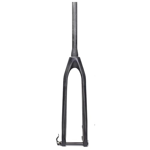 Mountain Bike Fork : Dunki Full Carbon Fiber Rigid Disc Brake Mountain Bike Forks 26 / 27.5 / 29" Inch 1-1 / 8" Threadless Tapered Tube Bicycle Fork 15x100mm Thru Axle Front Fork (Color : Black, Size : 26") (Black 26")