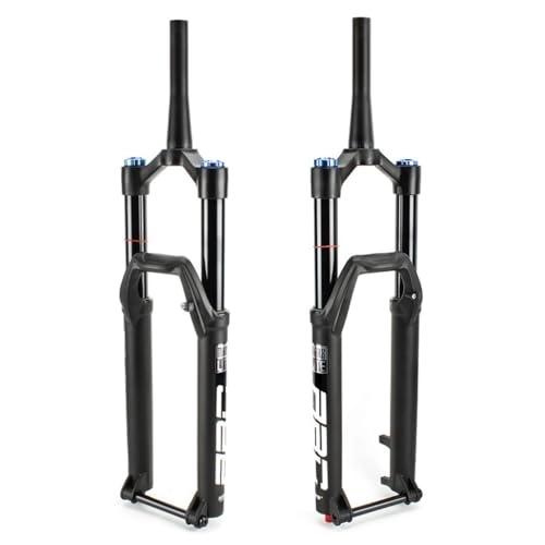 Mountain Bike Fork : DYSY Mountain Bike Fork 29 Inch, Aluminum Alloy 1-1 / 2" Conical Tube Steerer 27.5 Inch MTB Bicycle Front Fork Manual Locking Axle 15 * 110mm (Color : Black, Size : 29 inch)
