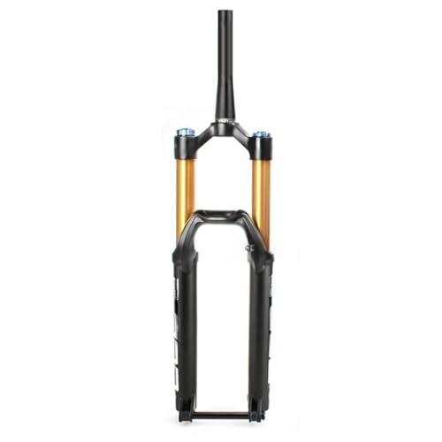 Mountain Bike Fork : DYSY MTB Bike Fork 27.5 29 Inch Aluminum Alloy 1-1 / 2" Conical Tube Mountain Bicycle Steerer Front Fork Manual Locking Axle 15 * 110mm (Color : Gold, Size : 29 inch)