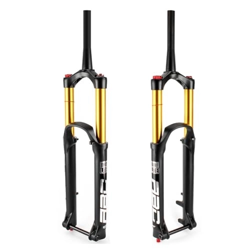 Mountain Bike Fork : DYSY MTB Downhill Bike Fork 27.5" 29 Inch, Aluminum Alloy 39.8mm Conical Tube Steerer Mountain Bicycle Fork Manual Locking Axle 15mm Travel 170mm (Size : 29 ER)