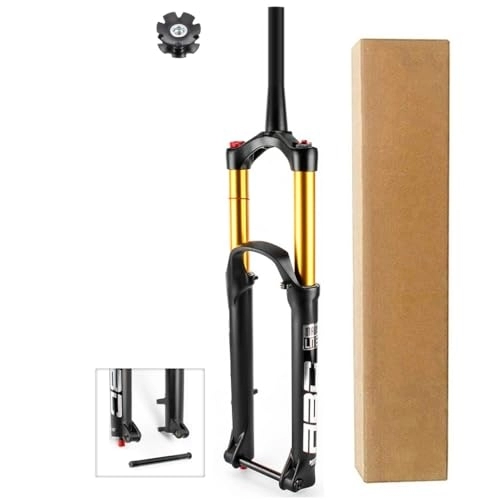Mountain Bike Fork : DYSY MTB Downhill Bike Fork 29 Inch, Aluminum Alloy 39.8mm Conical Tube Steerer 170mm Mountain Bicycle Fork Manual Locking Axle 15 * 110mm (Size : 29 ER)