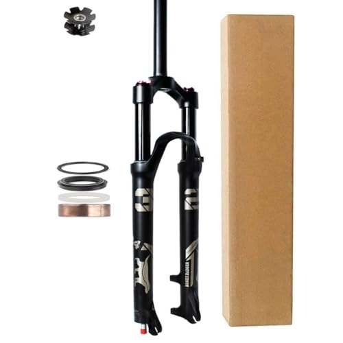 Mountain Bike Fork : DYSY MTB Suspension Fork 26 Inch 140mm Mountain Magnesium Alloy Bike Air Shocks 27.5 29" Rebound Adjust 1 / 1-8" Straight Tube Bicycle Steerer (Color : Manual lock A, Size : 26 inch)