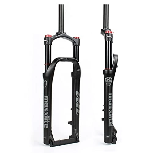Mountain Bike Fork : EMISOO Snow Mountain Beach Bike Fat Fork 26 inch Aluminum Alloy MTB Bicycle Suspension Fork Straight Tube 1-1 / 8" Travel 100mm QR 9mm Disc Brake Fit 4.0" Tire