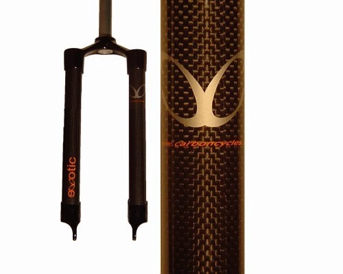 Mountain Bike Fork : eXotic Carbon Rigid Bike Fork for 24 Inch Wheel, Sleek Disc Brake Specific 24in