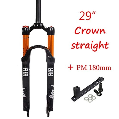 Mountain Bike Fork : FANGXUEPING Mtb Fork Suspension 26 / 27.5 / 29'' Air Shock Forks 100mm 1-1 / 8'' Straight Tapered Disc Aluminum Alloy Mountain Bike Parts 29 Straight-Top cap