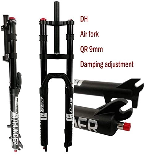 Mountain Bike Fork : FANPING MTB 27.5" / 29inch Bicycle Fork Downhill Suspension Air Shock QR 9mm Mountain Bike Damping Adjustment Disc Brake Travel 160mm 1-1 / 8" 2350g (Color : Silver, Size : 29inch)