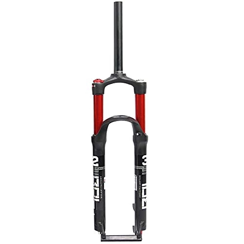 Mountain Bike Fork : FCXBQ Bicycle fork 26 / 27.5 / 29 inch double chamber suspension fork fork made of aluminum alloy Double Shoulder Bike Fork, Red, 27.5