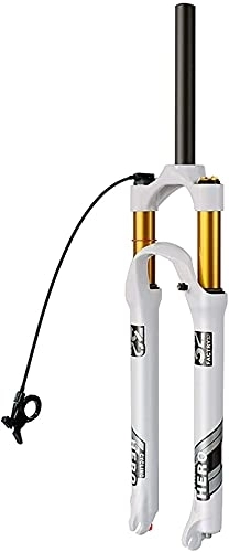 Mountain Bike Fork : FGDFGDG MTB front fork with damping setting, manual / wire control Air fork Ultralight suspension fork made of aluminum alloy, disc brake, straight line, Straight Remote, 29in