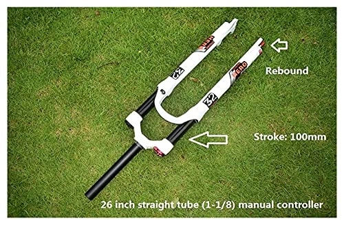 Mountain Bike Fork : Flyafish Bicycle Air Fork Travel Bike Fork Mountain Bike Air Front Fork MTB Suspension Bicycle Plug 26 27.5 29inch fit Mountain Bike (Color : White)
