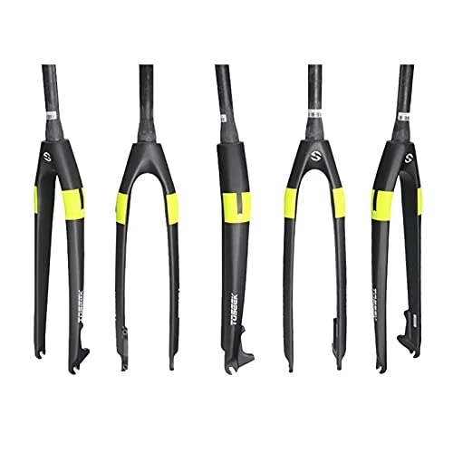Mountain Bike Fork : Fork Full Carbon Fiber Bike Front Fork 26 / 27.5 / 29" Rigid Mountain Bike Suspension Fork MTB Gas Fork 100Mm Tapered Tube / Bicycle Front Fork, Yellow, 27.5 inch