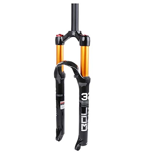 Mountain Bike Fork : Forks- 26 / 27.5 / 29 Inches MTB Bike Suspension Magnesium Alloy For Cushioned Wheels Straight Pipe Strong Structure Bike Accessories Black