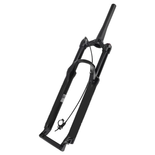 Mountain Bike Fork : Fussbudget 26in Mountain Bike Front Forks, Air Suspension Front Fork Tapered Remote Lockout Black Tube for Mountain Bicycle