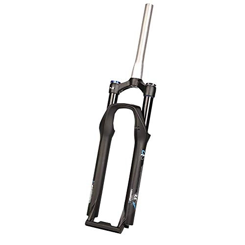 Mountain Bike Fork : FWC 26 / 27.5 / 29 Inch Universal Bicycle Fork, Mtb Forks Spinal Canal / Air Lockable / Stroke 140Mm / Aluminum Alloy / Adjustable Damping / Black / White Light