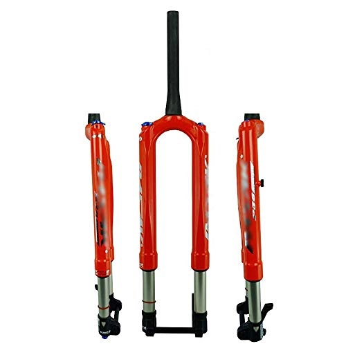 Mountain Bike Fork : FWC 27.5 / 29 Inch Bicycle Fork, Cylinder Shaft / Disc Brake / Shoulder Operated Hydraulic Lock / Single Air Chamber / Conical Tube 28.6Mm * 249Mm / Open Gear 100Mm
