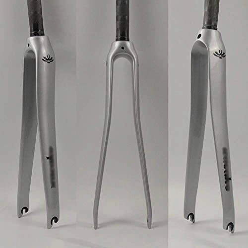 Mountain Bike Fork : FWC 700C Bicycle Fork, Mountain Bike Fork Mtb Forks Carbon Fiber / 28.6Mm Outer Standpipe Diameter / 300Mm Standpipe Length / 100Mm Open Gear / Silver Light