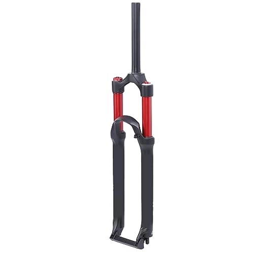 Mountain Bike Fork : Gedourain Mountain Bike Fork, Double Air Chamber Red Suspension Fork 29 Inch Straight Steer Silent Ride Manual Lockout