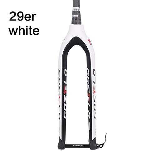 Mountain Bike Fork : Generies 2017 Costelo Full Carbon mtb fork 29er Mountain Bikes Rigid fork for bicycle parts Thru Axle 15mm bicycle fork 1 29er white