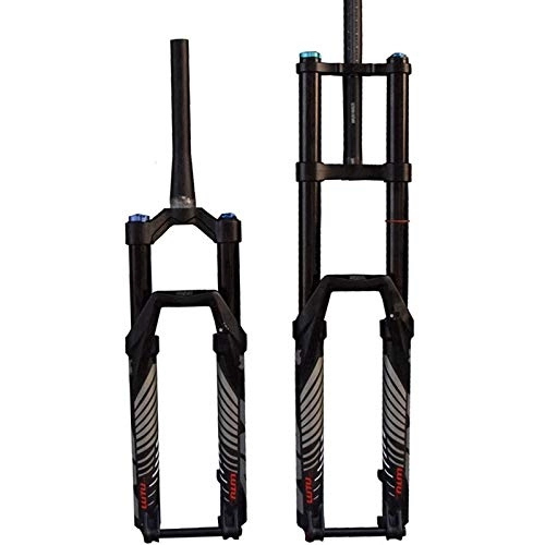 Mountain Bike Fork : GHMOZ Outdoor sport Bicycle Fork Double Shoulder Fork 27.5 29 Air Suspension 15mm Thru Axis 140 Travel MTB AM DH Mountain Bicycle Oil and Gas Fork (Color : 27.5 inch Black)