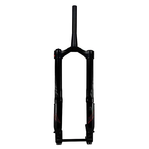 Mountain Bike Fork : GHMOZ Outdoor sport Pasak Fat Bike Fork 26 * 5.0 Air Suspension Fork Thru Axle 15 * 150mm Conical Tube 1 1 / 8-1 1 / 2 Disc Brake Mountain Bicycle Plug (Color : Black)