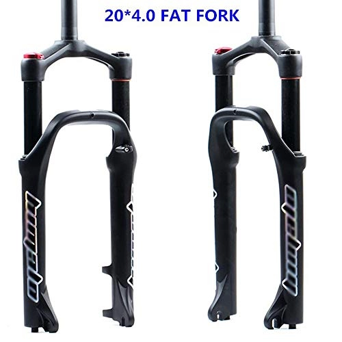 Mountain Bike Fork : GONGMICF Bicycle MTB Fork 20", Air Fork, Aluminum Alloy, Straight Steerer, Double Shoulder Control, Gas Shock Absorber, Travel 100mm For 4.0" Tire, for Mountain Bike Road Bike Part Accessories
