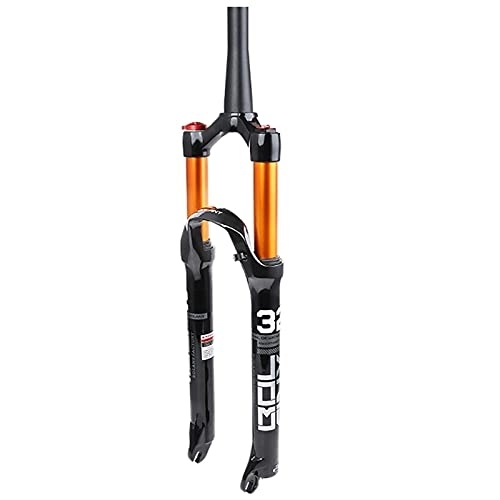 Mountain Bike Fork : GYWLY 26 / 27.5 / 29inch MTB Suspension Fork, Tapered Steerer And Straight Steerer Front Fork, Manual / Crown Lockout Mountain Bike Forks (Color : C, Size : 27.5inches)