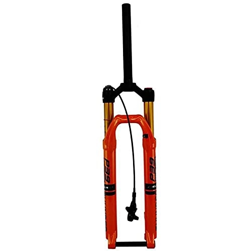 Mountain Bike Fork : GYWLY Bike Front Forks MTB Air Suspension Fork 26 / 27.5 / 29 In Travel 100mm Remote Lockout 1-1 / 8 Straight Tube Thru Axle 15 100MM (Size : 29in)