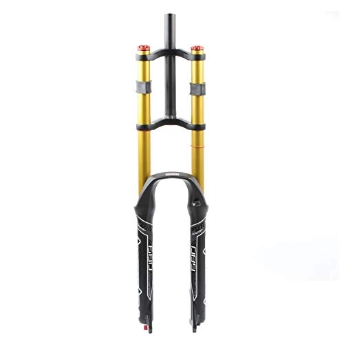 Mountain Bike Fork : GYWLY Double Shoulder Mountain Bike Front Fork MTB 26 / 27.5 / 29 Inch 1-1 / 8 Alloy Adjustable Damping Air Forks Travel 130mm (Color : 27 inches)