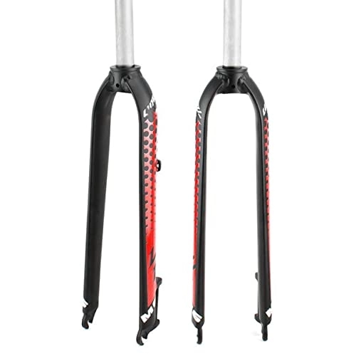 Mountain Bike Fork : HANHJ Fire Wolf MTB Bike Front Fork, Rigid Fork 27.5 Inch Mountain Bike Hard Fork 26 Inch Bicycle 29 Inch Light Aluminum Alloy Front Fork, 100mm Open File Straight Tube Lightweight, Red