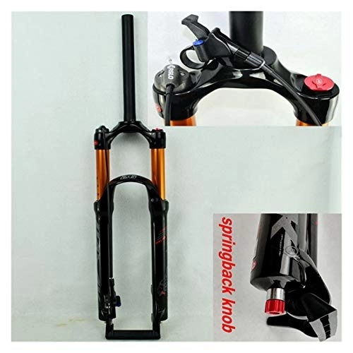 Mountain Bike Fork : HEQIE-YONGP Bicycle Air Fork 26" 27.5" 29inch ER 1-1 / 8“”MTB Mountain Bike Suspension Fork Air Resilience Oil Damping Line Lock For Over Bike Replacement Parts (Color : 26RL gloss spring)