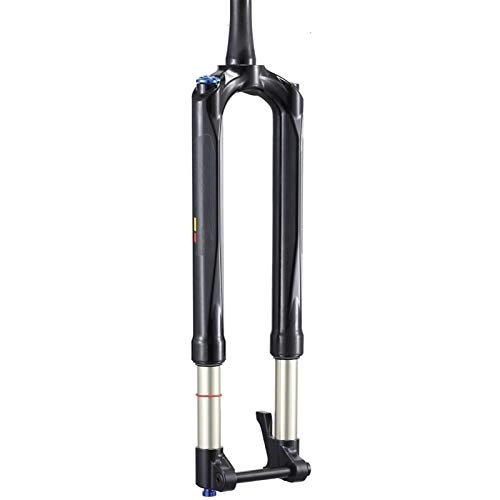 Mountain Bike Fork : HEQIE-YONGP MTB Carbon Bicycle Fork Mountain Bike Fork 27.5 29er RS1 ACS Solo Air 100 * 15MM Predictive Steering Suspension Oil and Gas Fork Bike Replacement Parts (Color : 27.5inch Black)