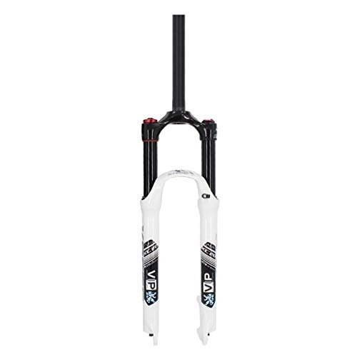 Mountain Bike Fork : HerfsT 26 / 27.5 / 29 Inch MTB Bike Suspension Fork, 28.6mm Rebound Adjust Travel 100mm Ultralight Air Shock, White