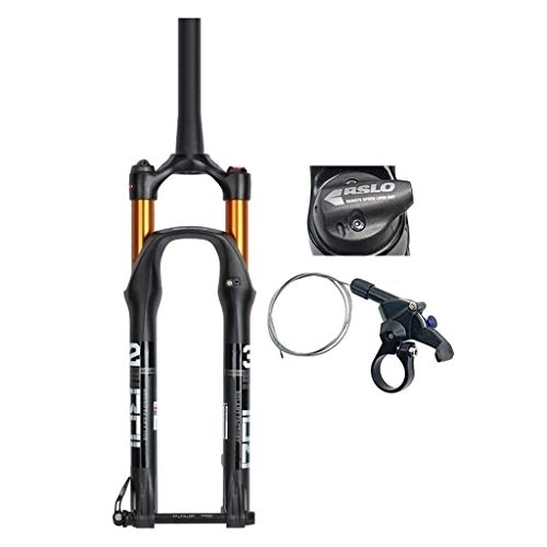 Mountain Bike Fork : HerfsT 27.5 / 29 Inch Mountain Bike Suspension Fork, 1-1 / 8" Remote Quick Lock Shock Absorber Alloy Air Fork Travel: 100mm - Tapered