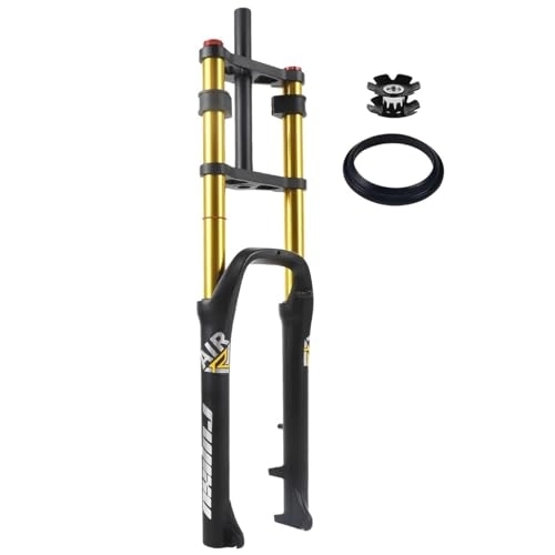 Mountain Bike Fork : HerfsT Bike Suspension Forks Snow Bike Air Fork 26 Inch Bicycle Fat Suspension Forks Beach For 4.0 Tire 1 1 / 8" Straight tapered Tube 170mm Travel 9 * 135mm QR Fit Mountain MTB XC AM