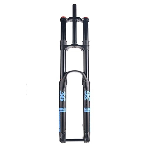 Mountain Bike Fork : HerfsT DH Downhill Mountain Bike Suspension Fork 26 27.5 29 Inch Travel 160mm MTB Air Fork Rebound Adjust Double Shoulder Bicycle Front Fork Thru Axle 15x110mm (Color : Blauw, Size : 26'')