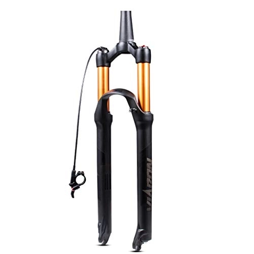 Mountain Bike Fork : HerfsT Mountain Bike Magnesium Alloy Suspension Fork 26 / 27.5 / 29 Inch，Wire Control Shock Absorber Front Fork Straight Tube 28.6mm QR 9mm