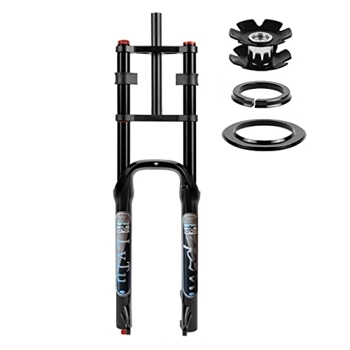 Mountain Bike Fork : HerfsT Snow Bike Front Fork 26 Inch 4.0 Fat Tire Double Shoulder for Mountain Bike Beach Shock Absorber Bicycle Suspension Fork 135mm